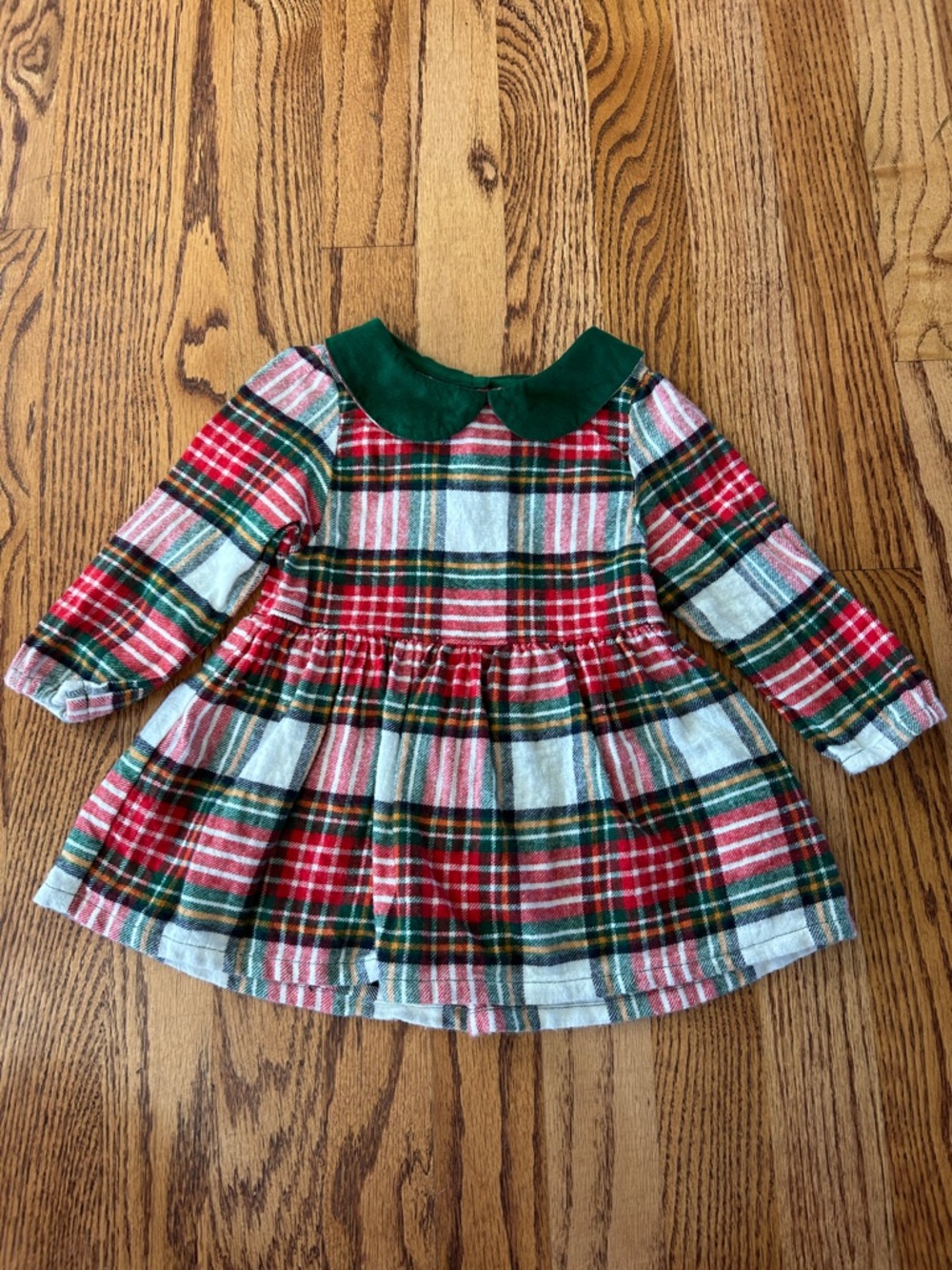 Hatley Baby Dress Red Plaid Holiday Christmas Peter Pan Collar 6-9 months